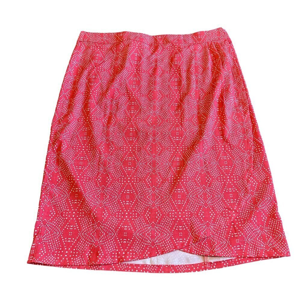 Ripskirt Hawaii Wrap Skirt Pink White Geometric Dot Print Size Large Women's